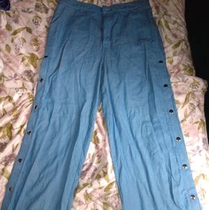 Wild Honey wideleg sidebutton jeans from Dollskill